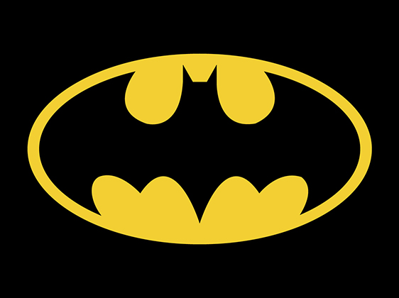 Yellow Batman Logo on Black Background